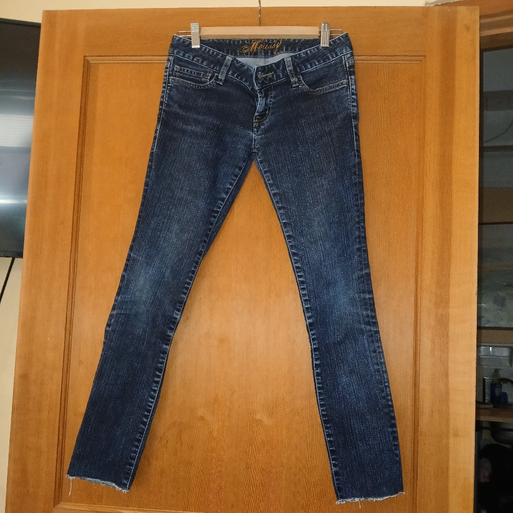 Vintage Moussy Jeans, Dark Wash, Raw Hem NWOT